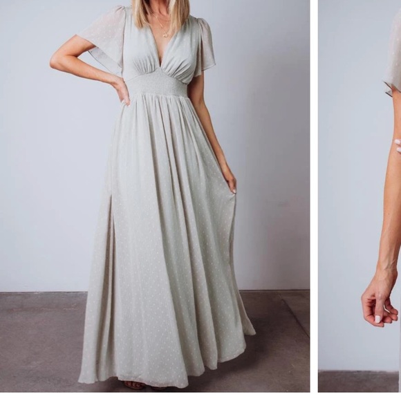 Baltic Born Wesley Shimmer dot dress, white, size large - Picture 3 of 5